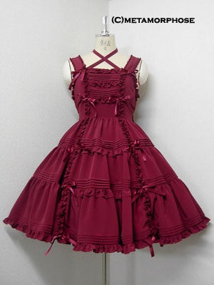 Self Fabric Frill Pintuck Tiered JSK (Koshibo Chirimen) by