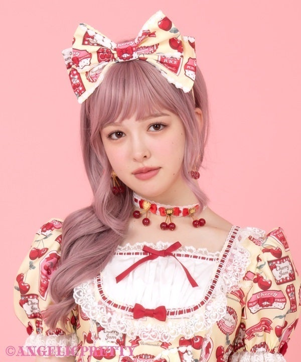 Angelic Pretty Cherry Jam Labelカチューシャ　シロ Cherry Jam Label Head Bow by Angelic Pretty