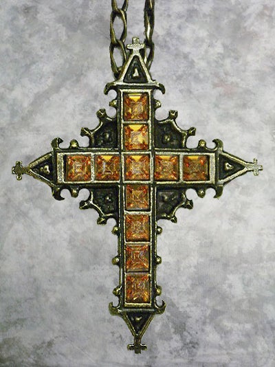 Gold Jewel Cross Pendant by Moi-même-Moitié