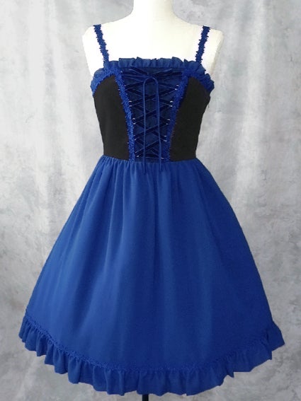 Front Lace-up JSK (Blue) by Moi-même-Moitié