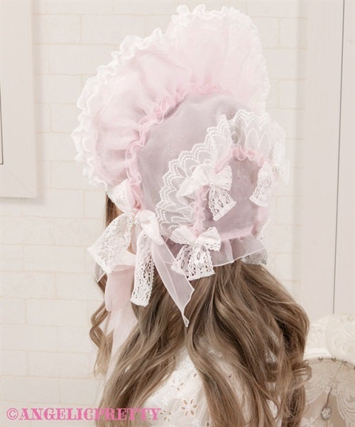 アンジェリックプリティ　フリルシースルーボンネット Frill See-Through Bonnet by Angelic Pretty