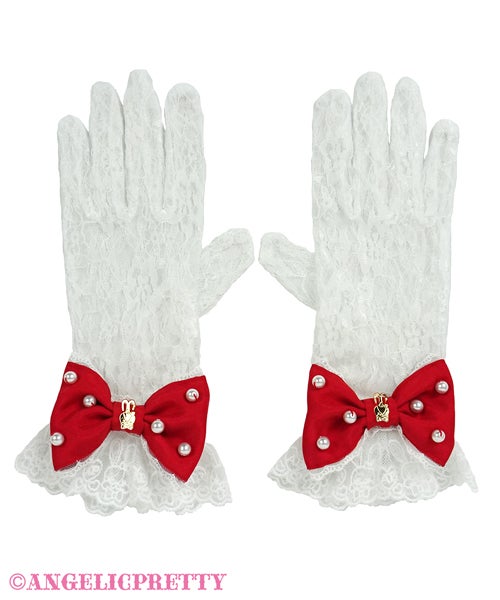Lyrical Bunny Lace Gloves by Angelic Pretty