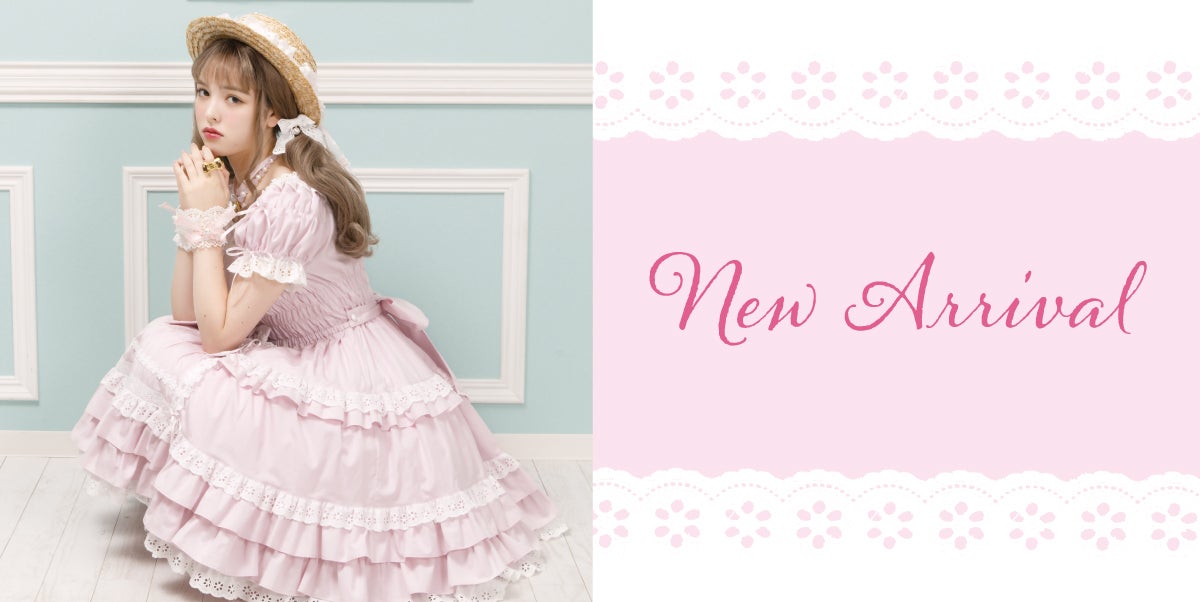 Flower Lace Frill Shirring OP by Angelic Pretty