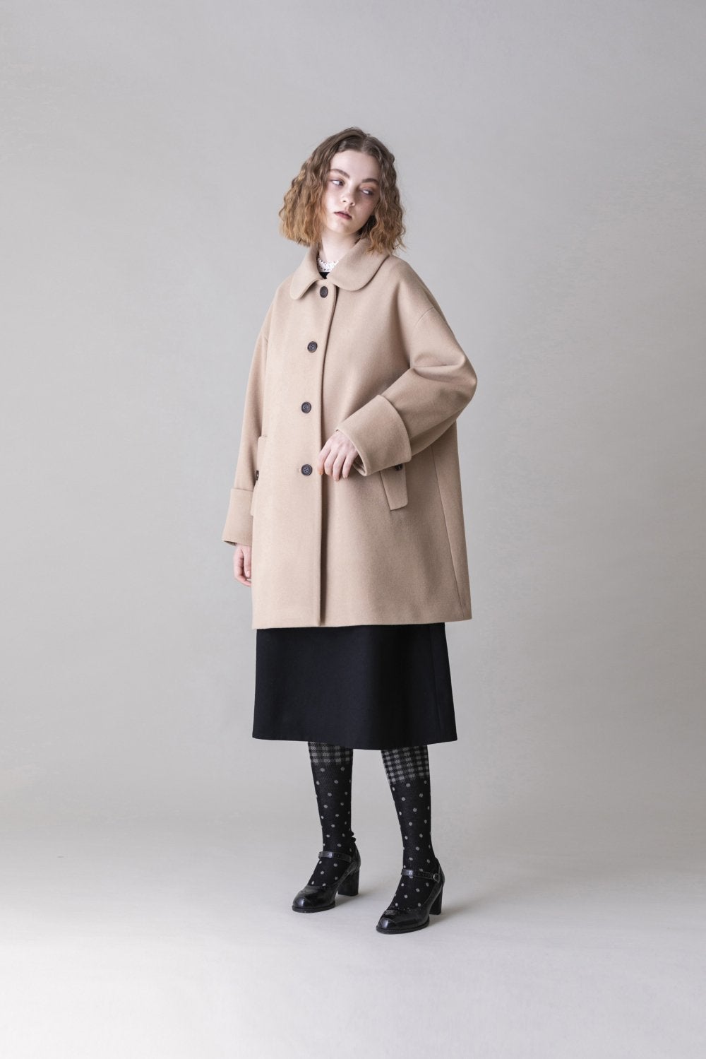 Lamb Melton Round Collar Coat by Jane Marple
