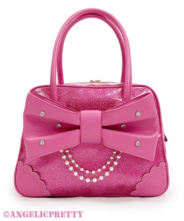 Glitter Gem Ribbon Boston Bag by Angelic Pretty