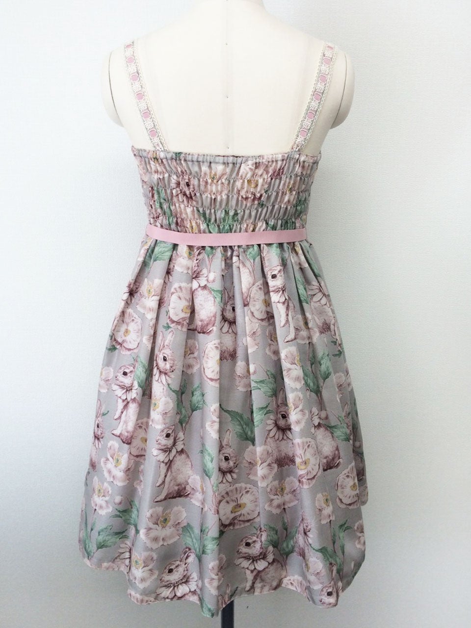 Leur Getter Floral Rabbit JSK グレー　ルルゲッタ Floral Rabbit Camisole OP by Leur Getter