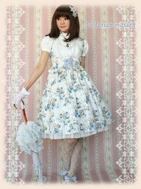 vintage♡70s♡ヴィンテージ♡花柄♡エプロンドレス Rococo Bouquet Apron Dress JSK by Victorian Maiden