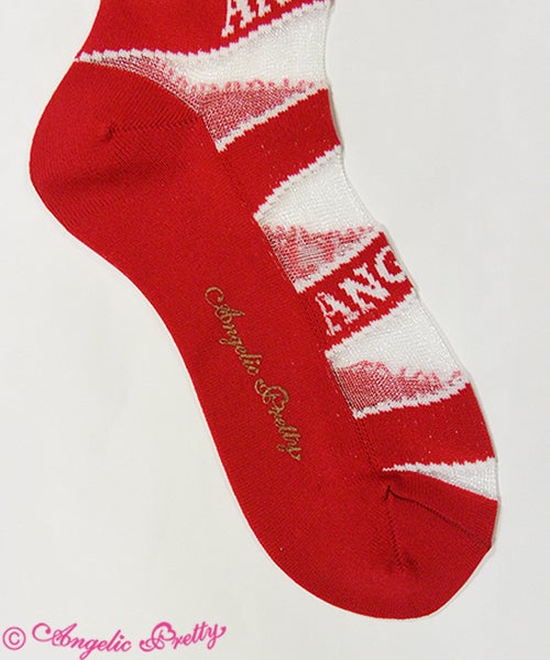 Stripe Candy Crew Length Socks by Angelic Pretty