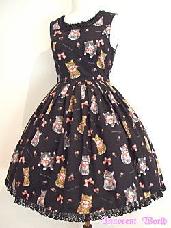 Innocent World 猫柄 ジャンパースカート Cat Pattern Torchon JSK by Innocent World