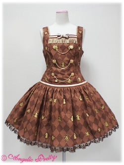 Chess Chocolate Dropped Waist JSK by Angelic Pretty