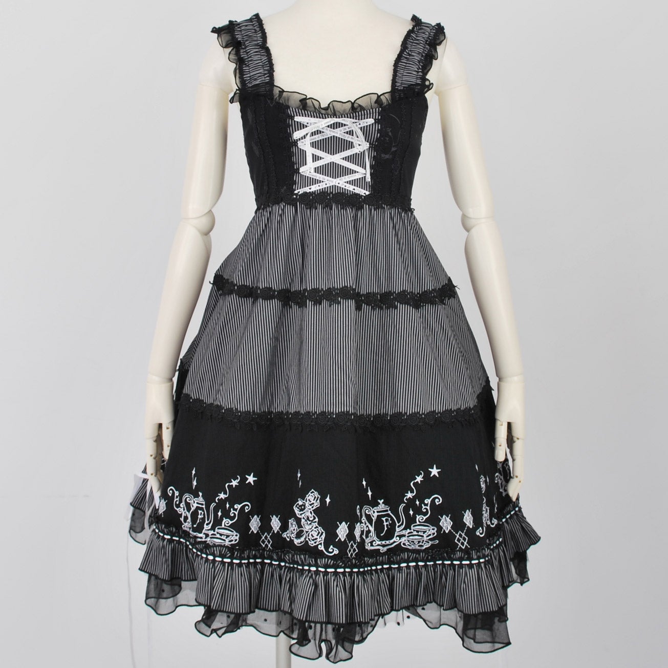FRILL ~ Striped Print High Waist JSK by h.NAOTO