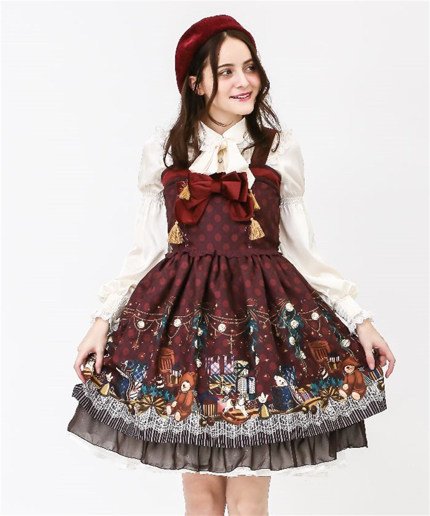 axes femme kawaii キャロルナイト　白　Mサイズ Kawaii - Carol Night JSK by Axes Femme