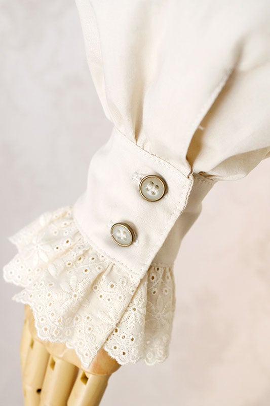 Cotton Lace Standing Collar Blouse (2020) by Victorian Maiden
