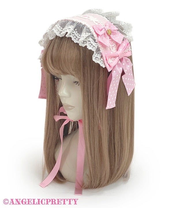Angelic Pretty Sweet Dotアンブレラ ピンク Sweet Dot Ribbon Headdress by Angelic Pretty