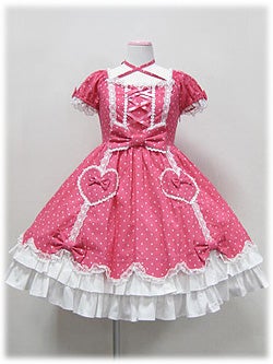Polka Dot Scallop Heart Pocket OP by Angelic Pretty