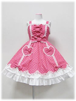Polka Dot Scallop Heart Pocket JSK by Angelic Pretty