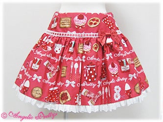 French Cafe All Round Print Skirt by Angelic Pretty