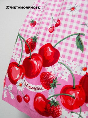 Cherry Pattern Strap Top Sサイズ　新品タグ付　完売品 Gingham Cherry Ladder Lace JSK by Metamorphose Temps de Fille
