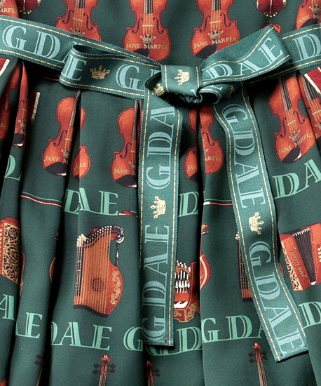 Violin Print Square Neck JSK by Jane Marple