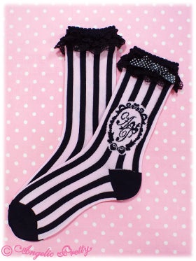 Angelic Pretty Cinema Doll ソックス　ラベンダー Cinema Doll Crew Length Socks by Angelic Pretty