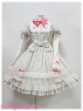 rosymonster☆stripe triple frill OP Stripe Rosy OP by Angelic Pretty
