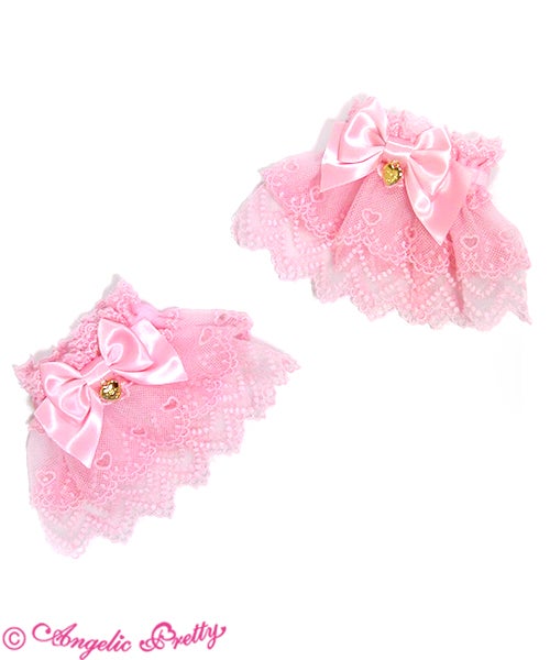 Heart Charm Wrist Cuffs by Angelic Pretty