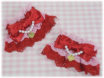 Color Scheme Logo Heart Charm Wrist Cuffs by Angelic Pretty