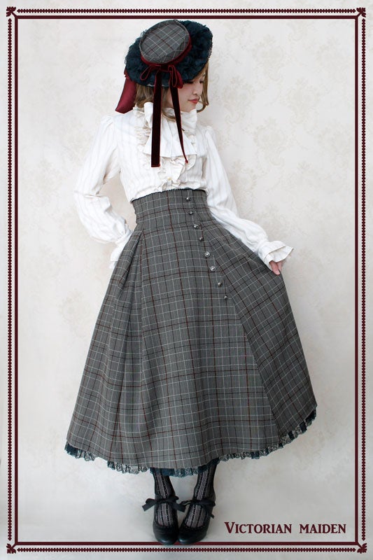 Horse Riding Check Skirt by Victorian Maiden