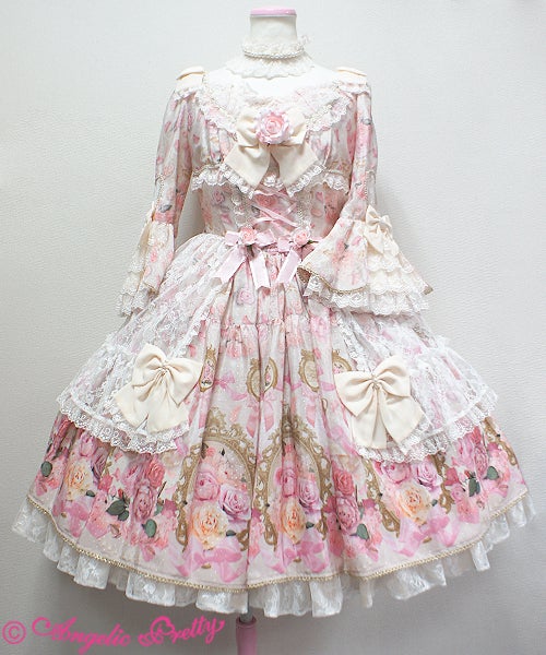 Rosé Muse Frillpleatsairlycamic Rose Museum OP by Angelic Pretty