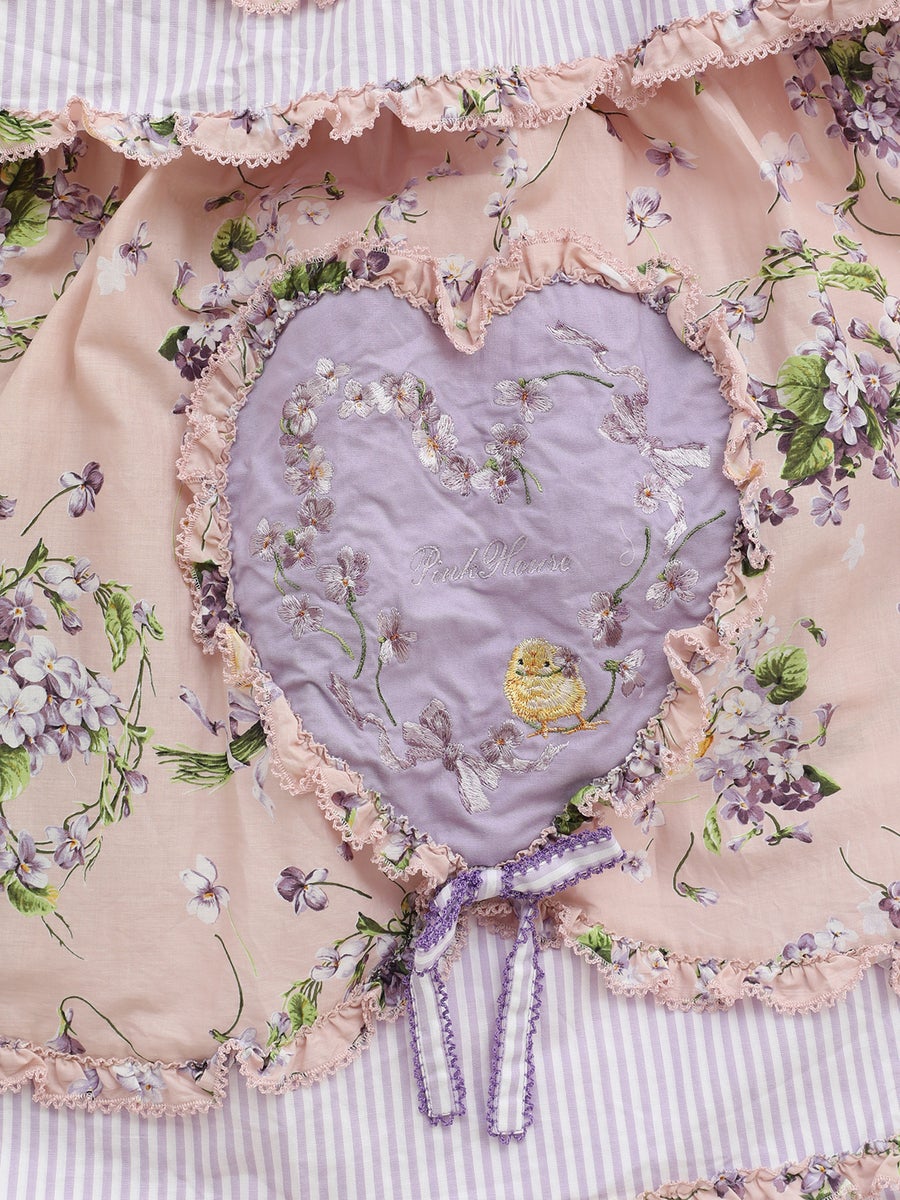 Little Violet Print Patchwork Skirt by Pink House
