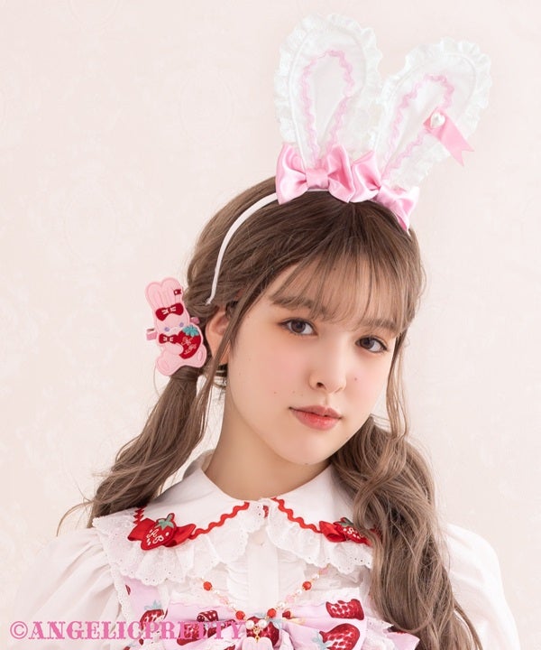 Twin Ribbon Lyrical Bunny Head Bow by Angelic Pretty