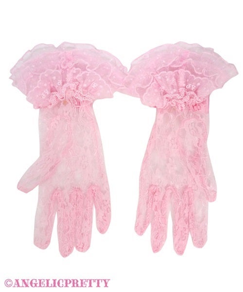Tulle Frill Lace Gloves by Angelic Pretty