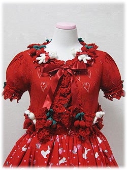 Cherry Berry Bunny Knit Bolero by Angelic Pretty