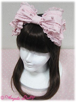 Pearl Ribbon Mille-feuille Head Bow by Angelic Pretty