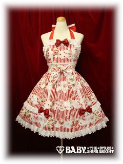 スウィートフルーツア・ラ・モード柄JSK BABY,THE STARS SHIN Sweet Fruit a la Mode Print Ribbon Tart JSK by Baby, the Stars