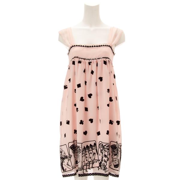 Flocky Playing Card Print High Waist Sleeveless OP by Emily Temple