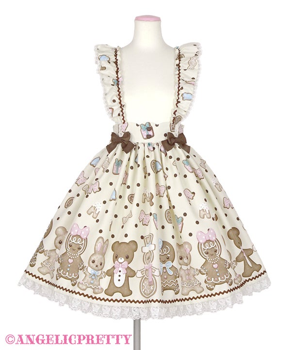 Nakayoshi Ginger Cookie Skirt by Angelic Pretty