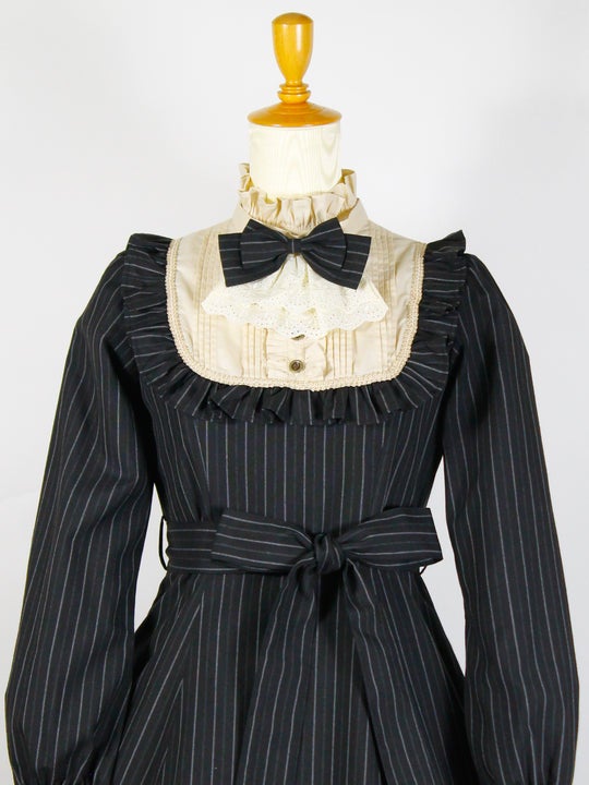 Ecole Stripe Classical Doll Long OP by Victorian Maiden