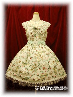 Blooming Snow White Print Ribbon JSK by Baby, the Stars Shine Bright