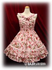 Strawberry and Cherry Print Shirring JSK (2010) by Baby, the Stars