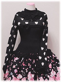 Lovely Heart Knit Turtleneck by Angelic Pretty