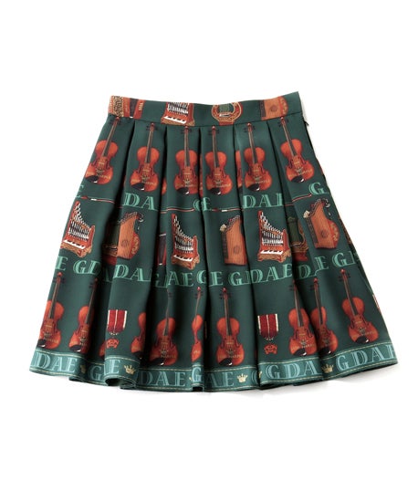 Violin Print Miniskirt by Jane Marple