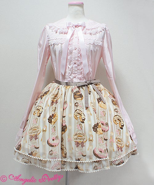 Angelic Pretty Melty creamドーナツ柄 スカート ピンク Melty Cream Doughnut Skirt (2016) by Angelic Pretty