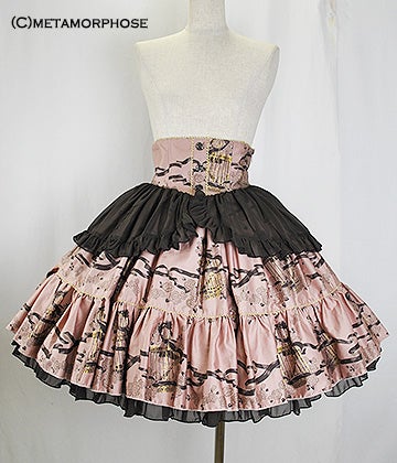 Rose Birdcage High Waist Skirt by Metamorphose Temps de Fille
