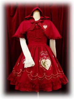 BABY THE STARS SHINE BRIGHT JKS 赤 エンジ Little Red Riding Hood Applique OP by Baby, the Stars Shine Bright
