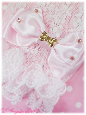 Angelic Pretty アームウォーマー　サテンリボン　ピンク Logo Ribbon Charm Lace Arm Warmers by Angelic Pretty