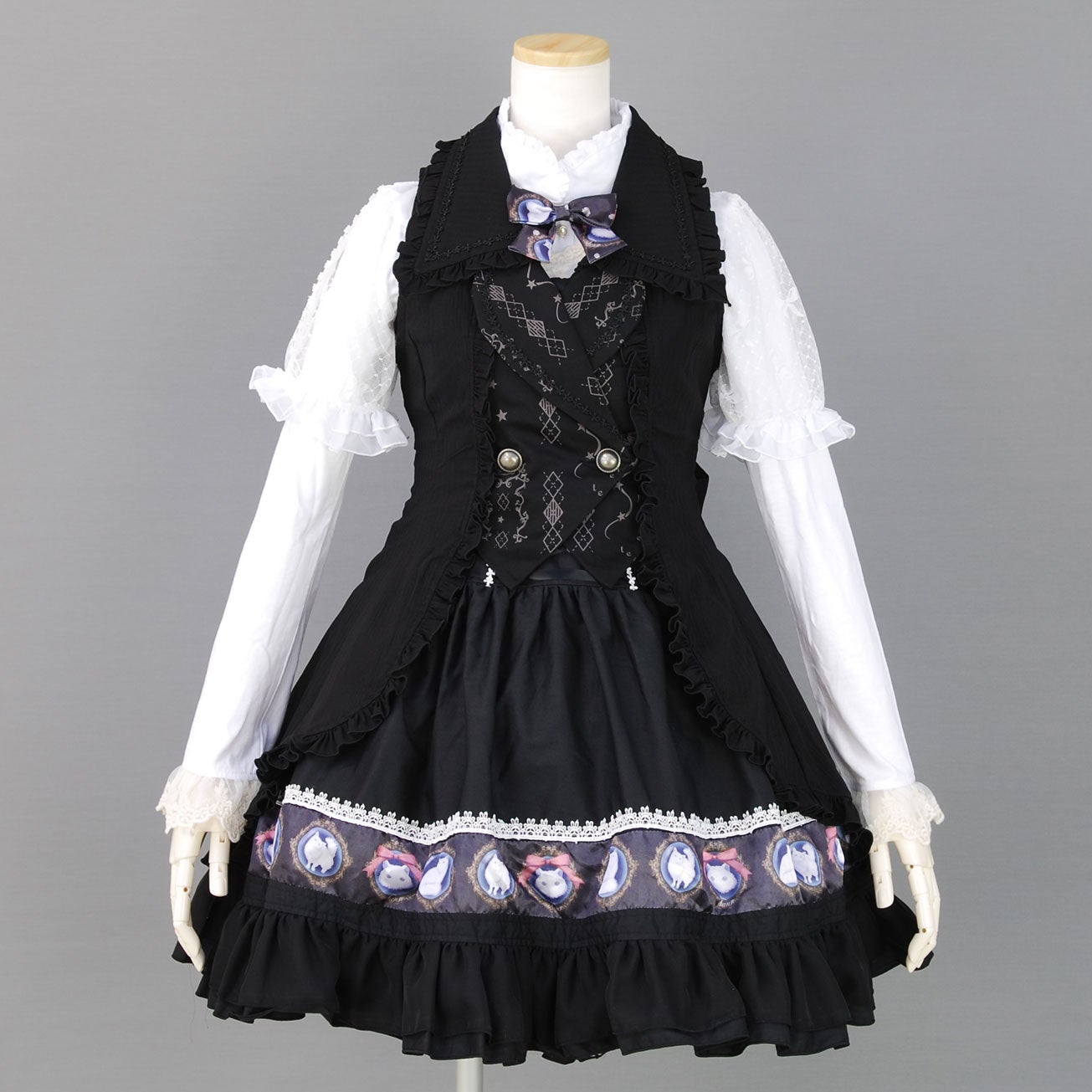 FRILL Tailored Collar Long Vest by h.NAOTO