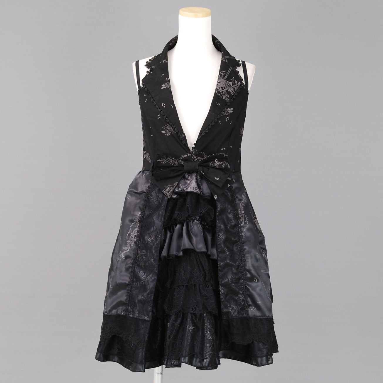 FRILL V-neck Instrument Print JSK by h.NAOTO