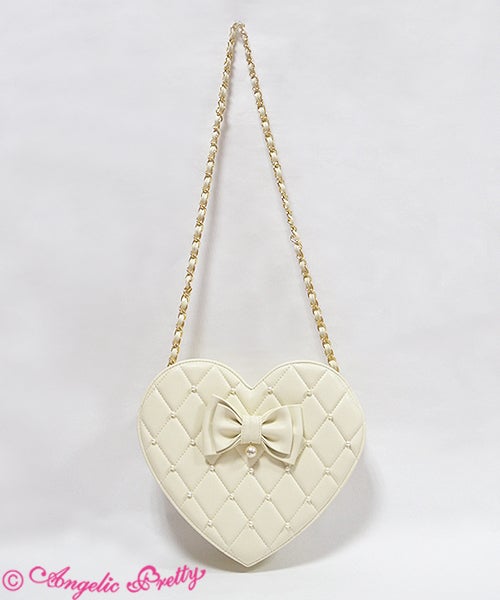 Angelic Pretty ハートバッグ ゴールド LOVE Quilted Heart Bag by Angelic Pretty