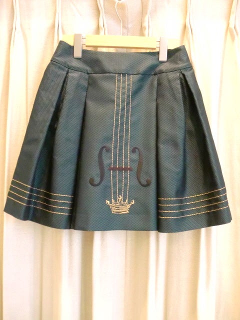 Memory Dobby Violin Embroidery Mini Skirt by Jane Marple